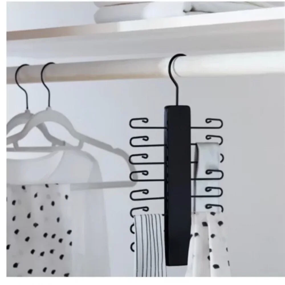 Squared Away Wood Belt/Tie Hanger in Black
